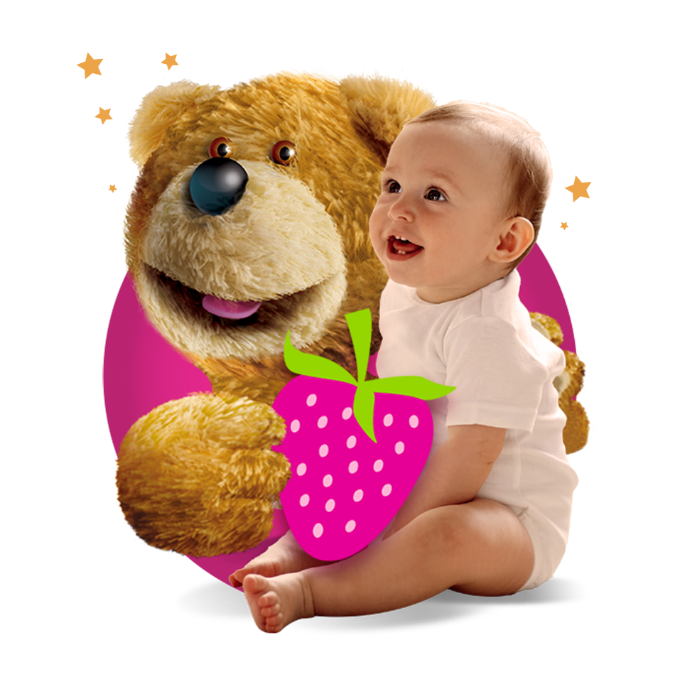 Orso di peluche con bambino